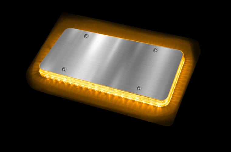 Halo Glow Light for License Plates, amber and white LEDs