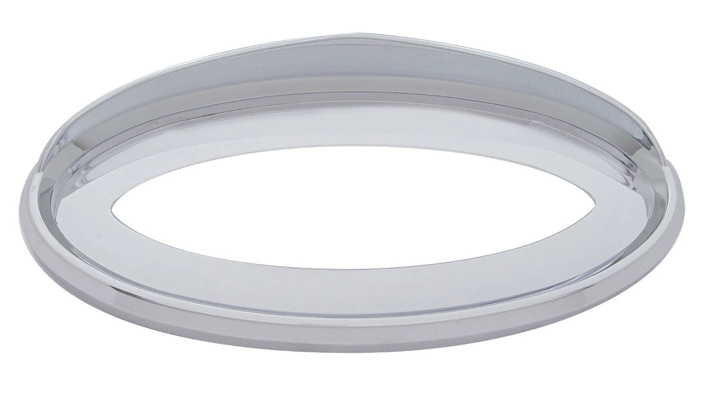 Chrome Bezel With Visor For 7-7/8" X 3-1/4" Peterbilt Emblem