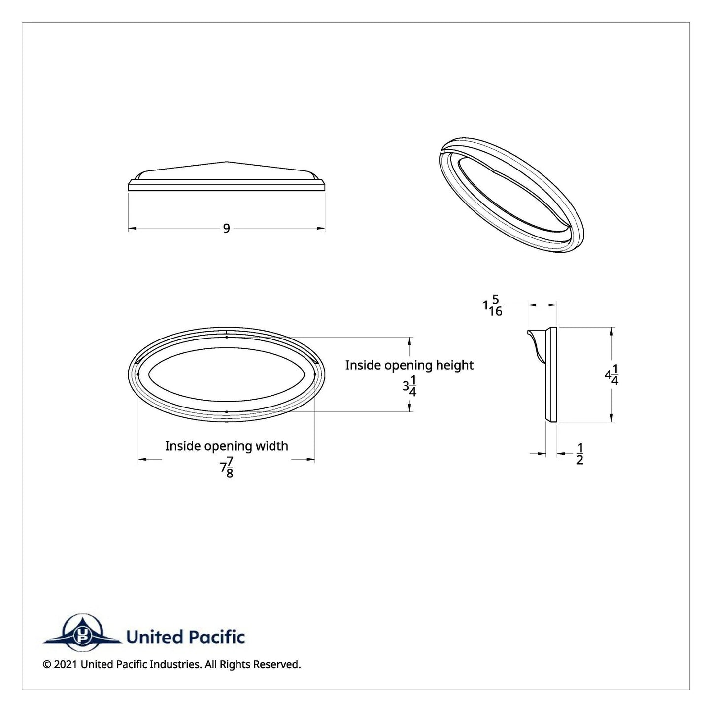 Chrome Bezel With Visor For 7-7/8" X 3-1/4" Peterbilt Emblem