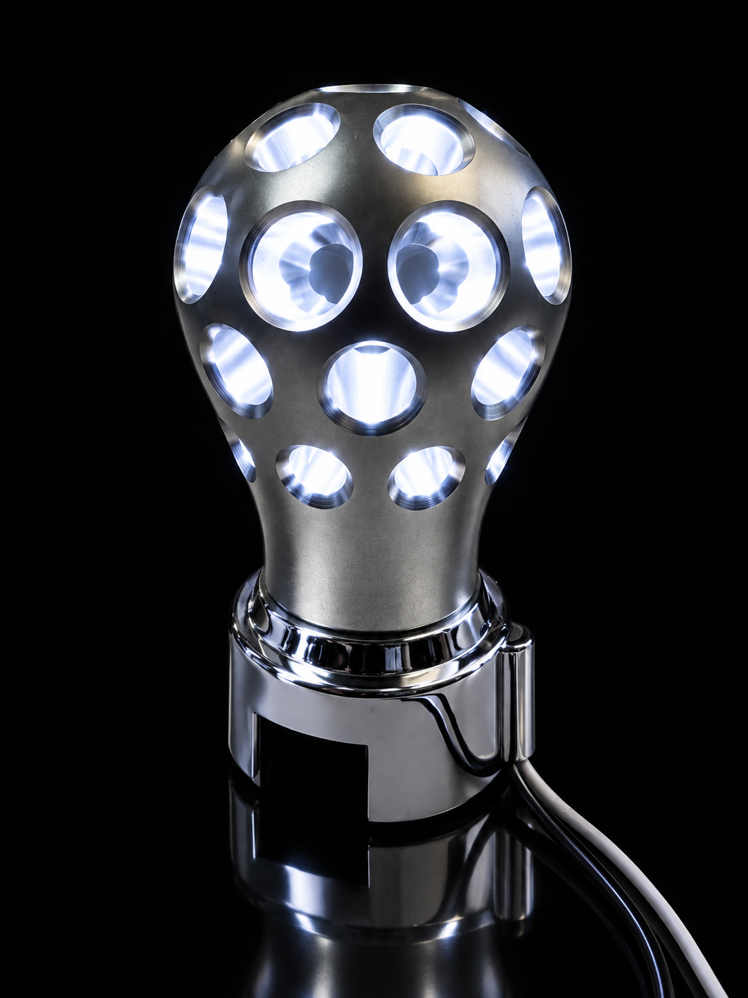 Thread-On Phoenix Ball Gearshift Knob With LED 13/15/18 Speed Adapter