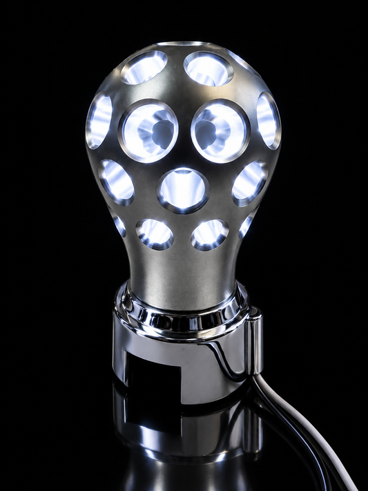 Thread-On Phoenix Ball Gearshift Knob With LED 13/15/18 Speed Adapter