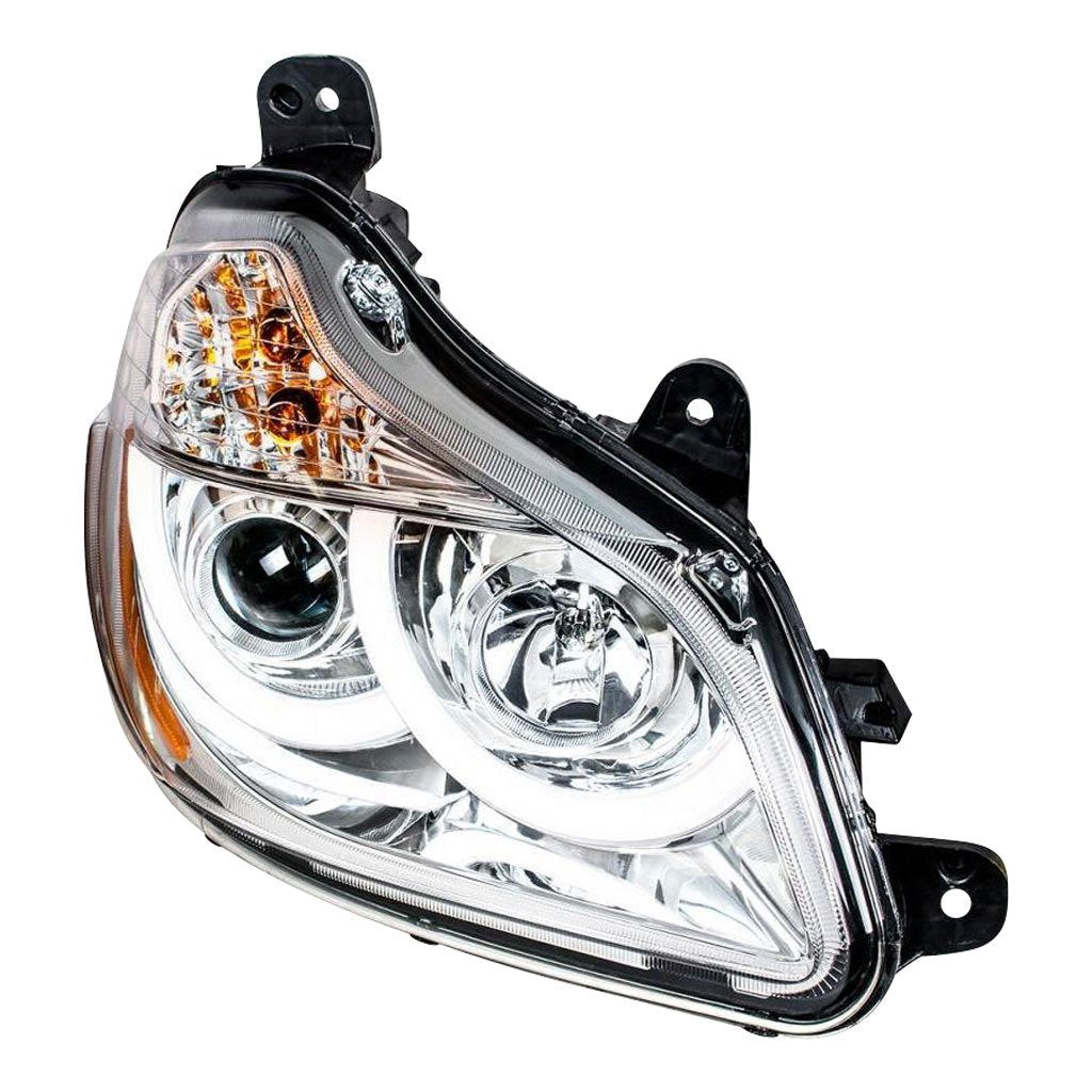 Chrome Projection Headlight With LED Position Light For 2013-2021 Kenworth T680