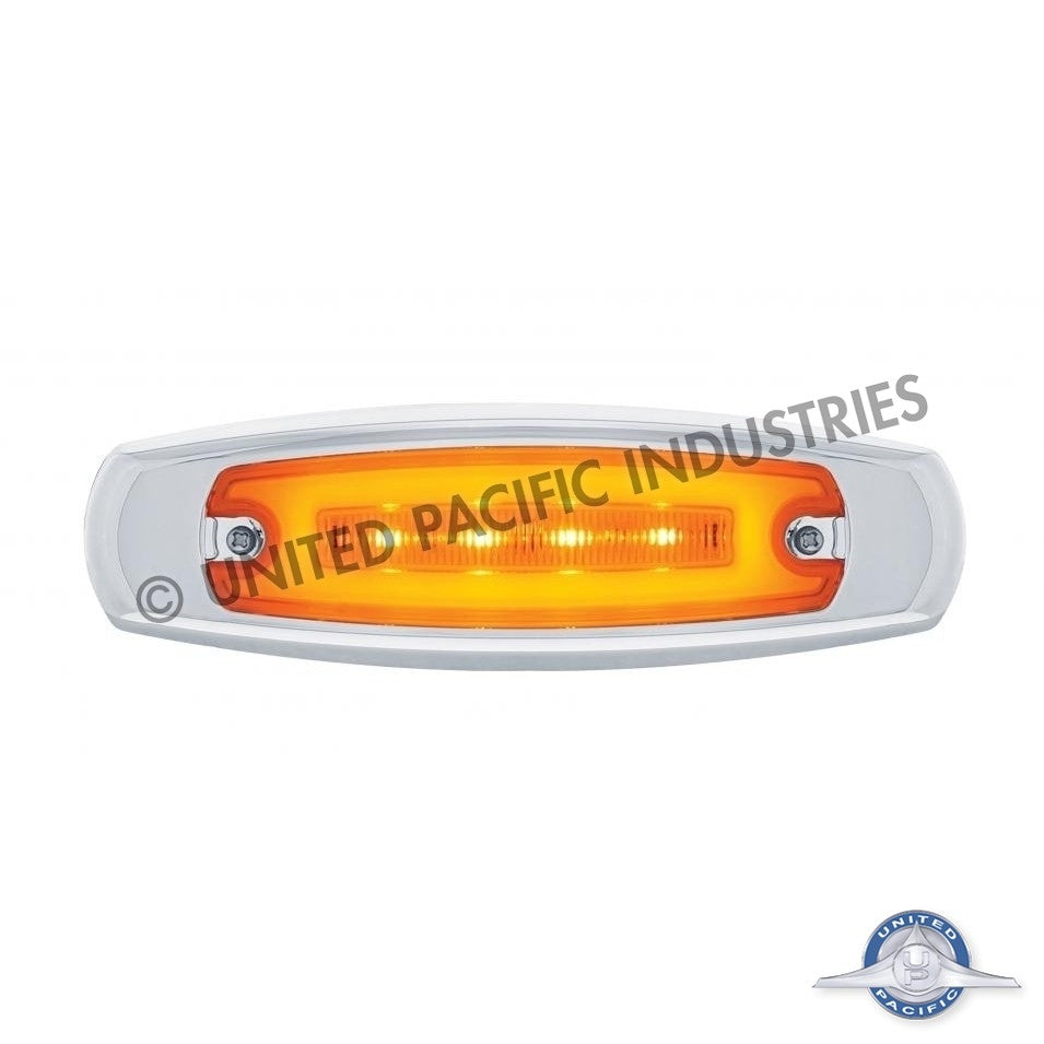 16 LED "GLO" Rectangular Clearance/Marker Light w/ Bezel - Amber LED
