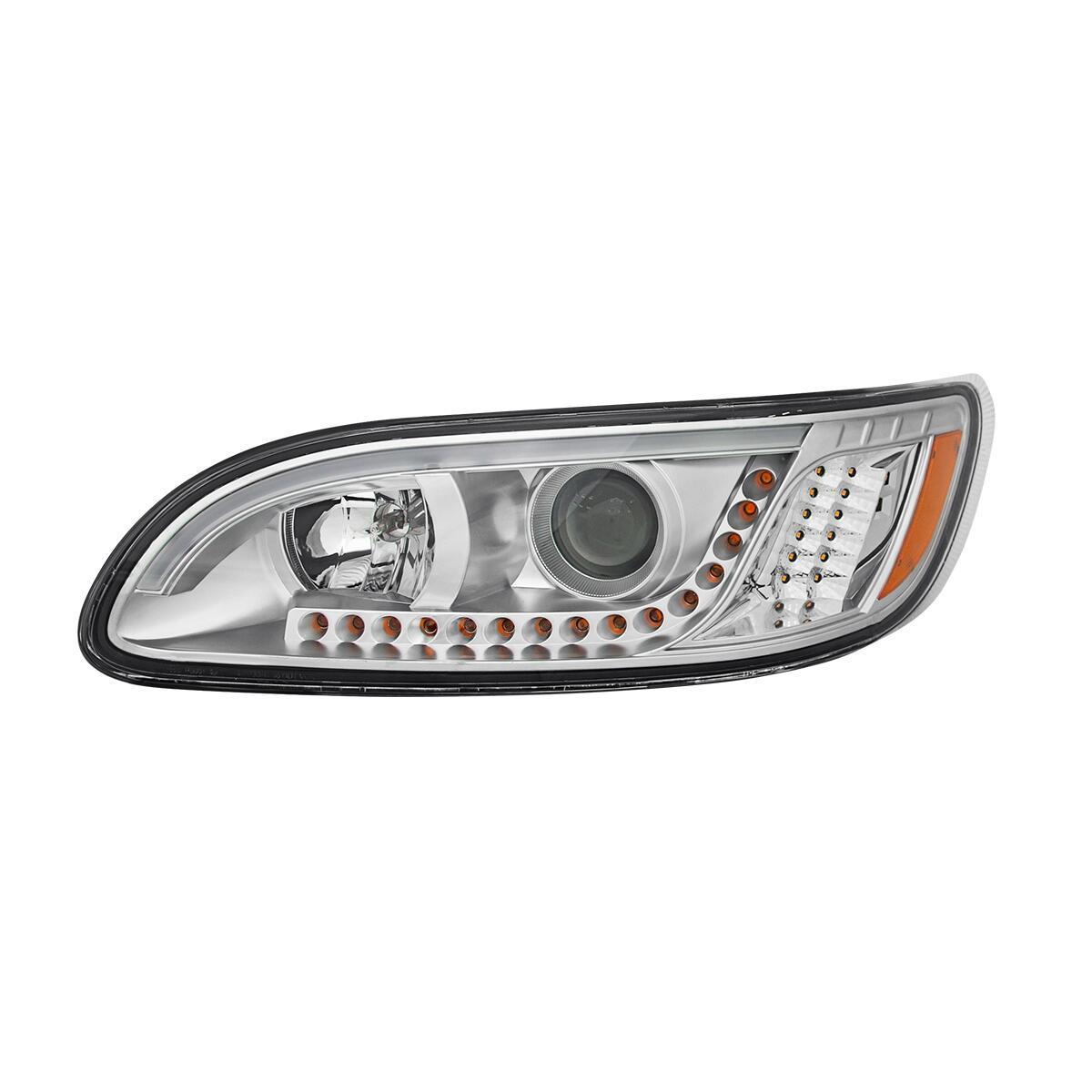 PETERBILT 386/387 HEADLIGHT WITH WHITE HIGH POWER LED POSITION/DAYTIME RUNNING AND LED TURN SIGNAL LIGHT